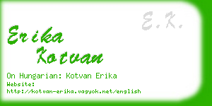 erika kotvan business card